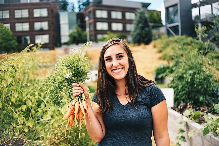 Alexa Russo with campus carrots