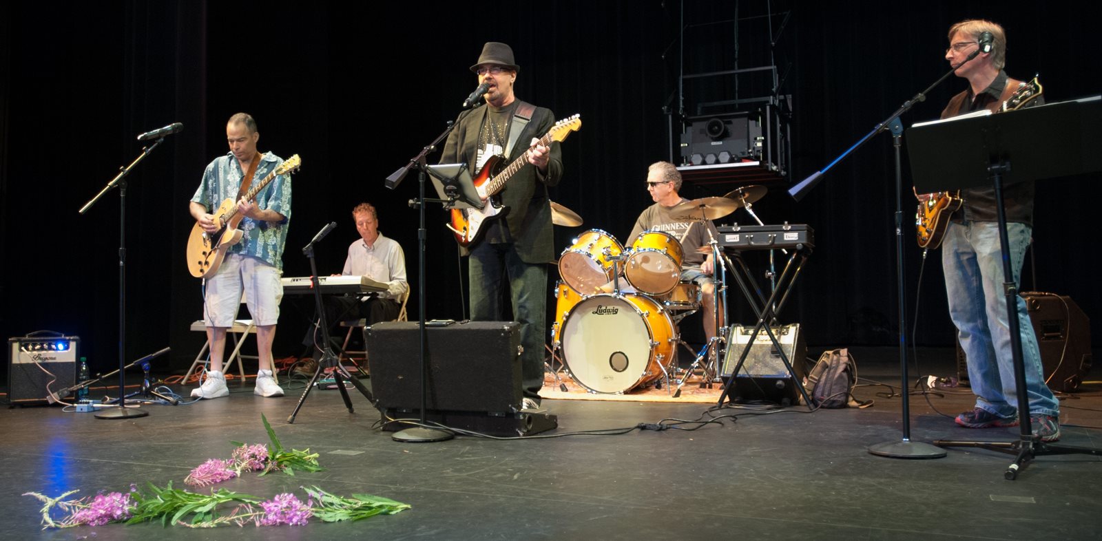 Goldberg on guitar with band