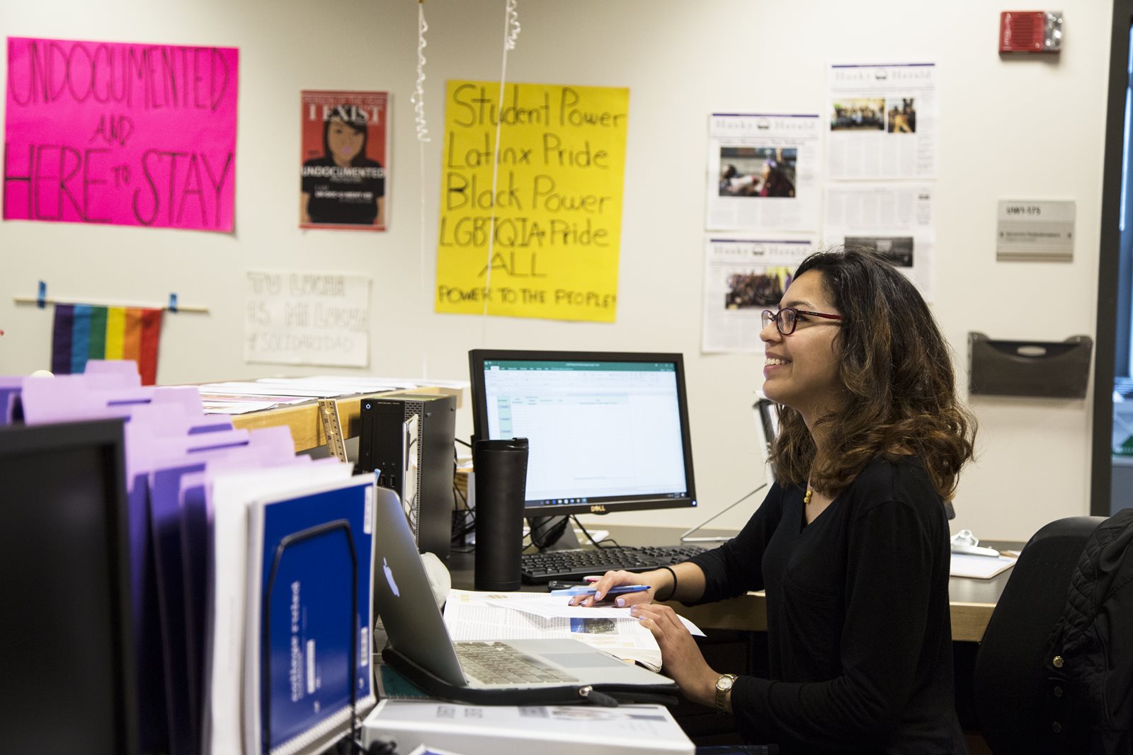 Diana Lance at work in diversity center