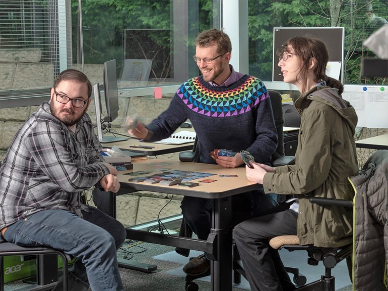 Zaneveld and two of his research students.